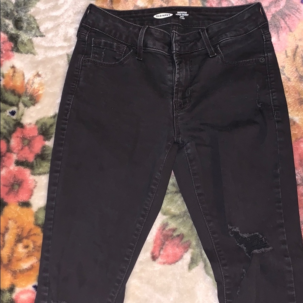 black ripped jeans